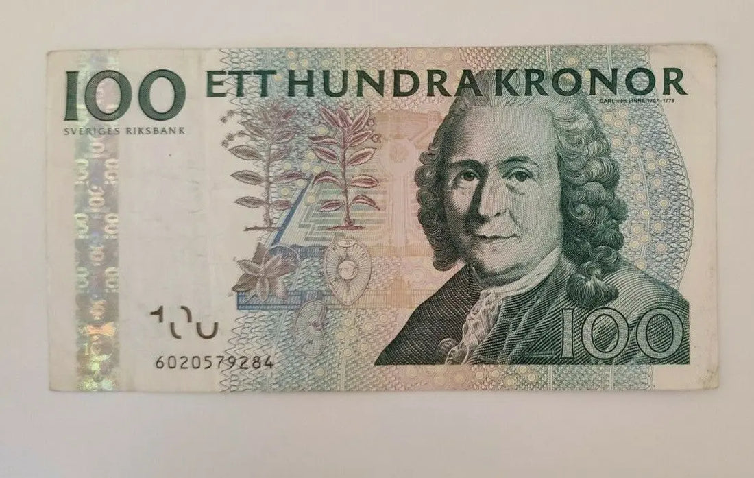 100 Sweden Kronor banknote used