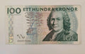 100 Sweden Kronor banknote used