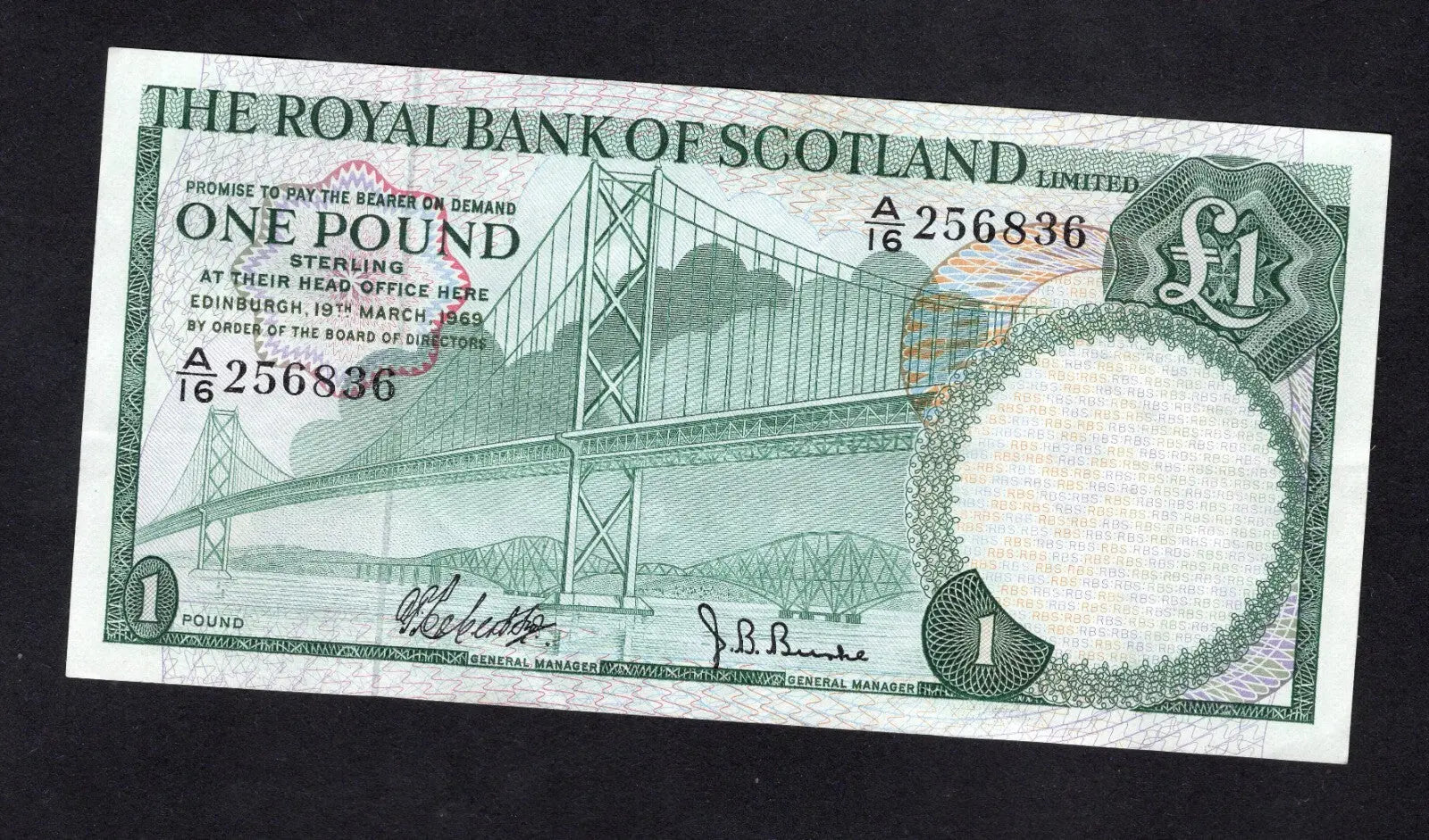 Royal BANK OF SCOTLAND  ONE POUND 1968/70 choose Year & Prefix See Menu/REF D6