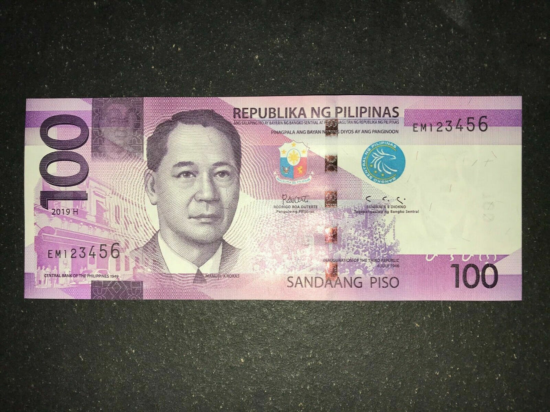 Philippines NGC 2019H 100 Pesos Ladder Banknote (EM123456) - worldbanknote
