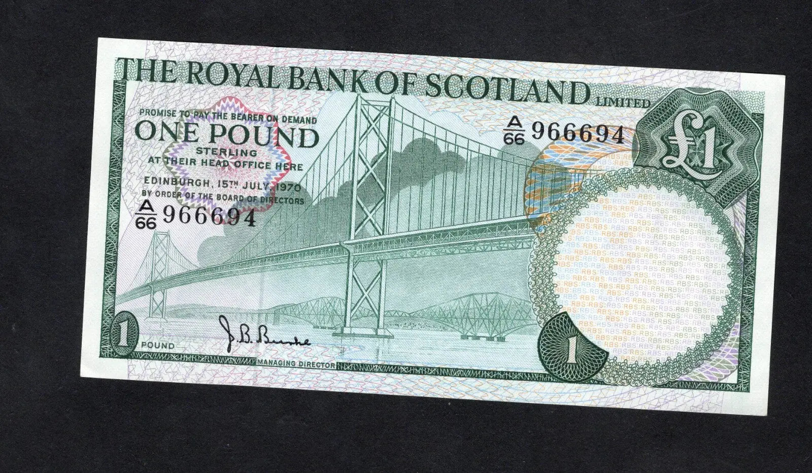 Royal BANK OF SCOTLAND  ONE POUND 1968/70 choose Year & Prefix See Menu/REF D6