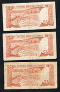 6xCYPRUS 50 cents Banknote used- 1983/1988 /ref s1