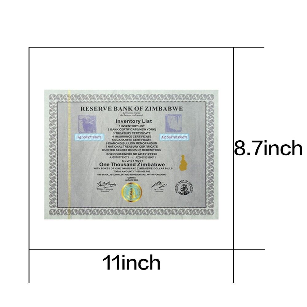 New Large Zimbabwe Coupon One Thousand with UV Mark for Collection - worldbanknote