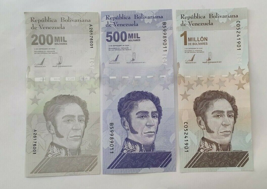 2020 Venezuela Bolivares Set $200,000 & $500,000$ 1000,000 Unc - worldbanknote