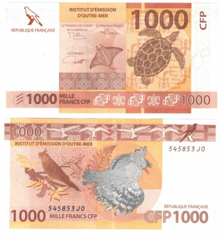 French Pacifi 1000 Francs EF/REF D3 - worldbanknote