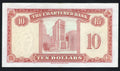 back of HONG KONG - CHARTERED BANK 10 Dollar (1962-70) AUNC/D15