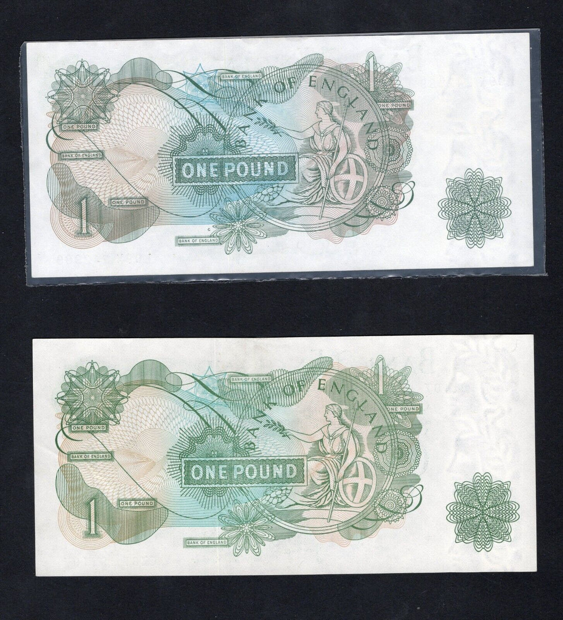 2xBank Of England one  pound  VF /d11