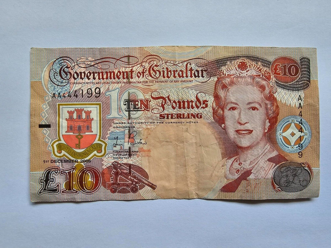 Gibraltar 10 Pounds 2006 P-32 Fine Qn. Elizabeth II - worldbanknote