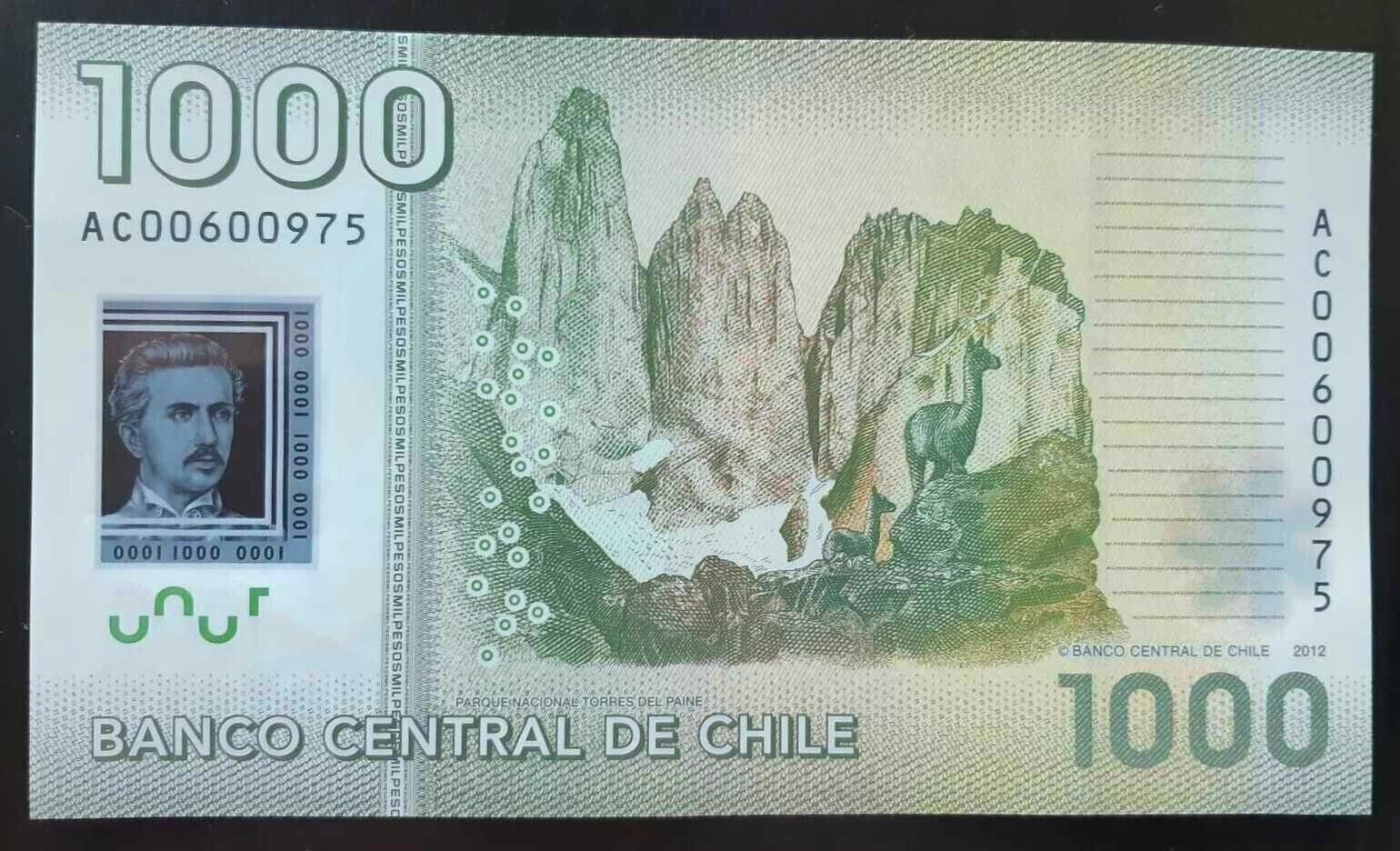 CHILE 1000 PESOS (P161k) 2020 POLYMER UNC - worldbanknote