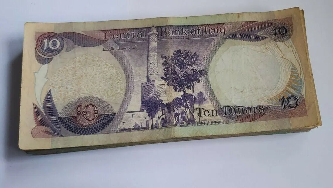 A bundle of 10 Iraqi Dinar Note in very fine condition