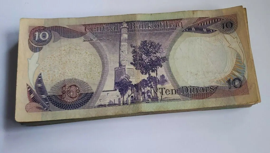 A bundle of 10 Iraqi Dinar Note in very fine condition