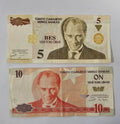 Set of 4 turkey banknotes: 5, 10 , 1 millon and 5 million lira (1997 to 2005) VF