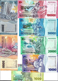 INDONESIA Set of 7 notes: 1000 2000 5000 10000 20000 50000 100000 AUNC
