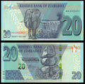 Zimbabwe complete set ($2 to $100) 2019-2020 P-NEW UNC