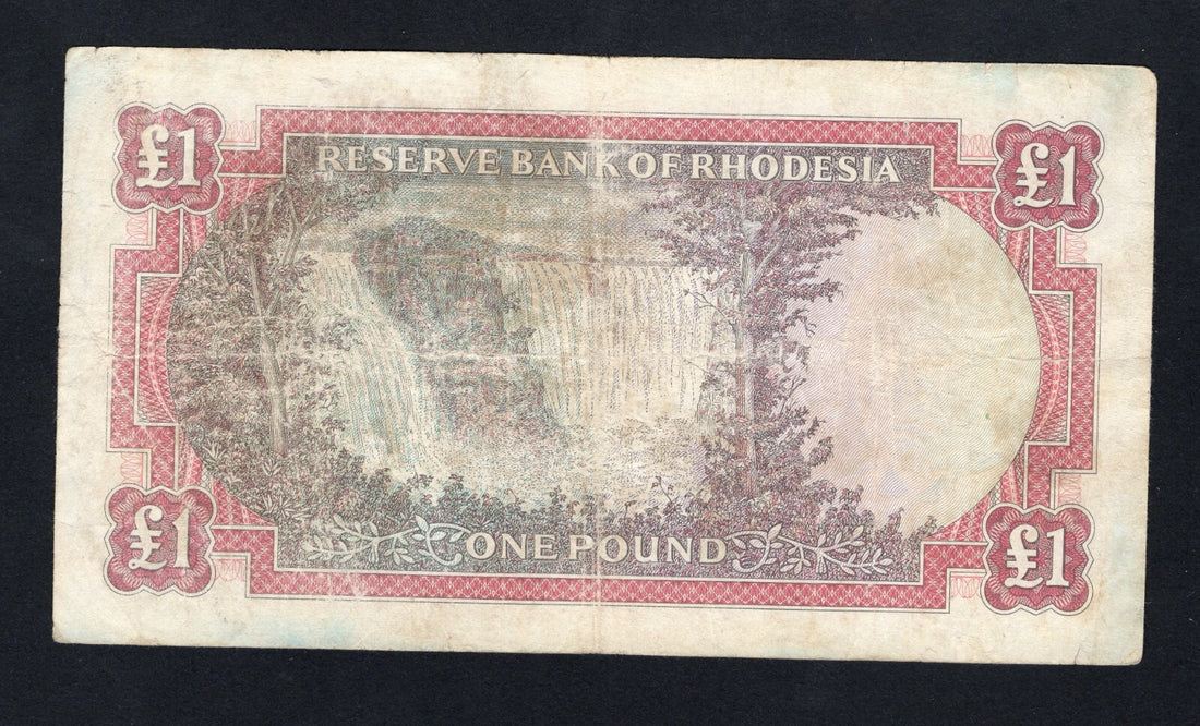 RESERVE BANK OF RHODESIA ONE POUND VERY FINE/ref d11
