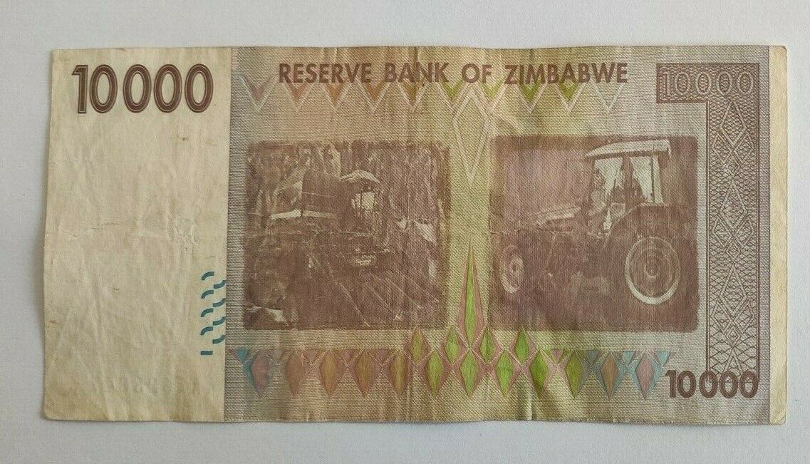 Zimbabwe 10000 Dollars 2008 in fine condition rare - worldbanknote