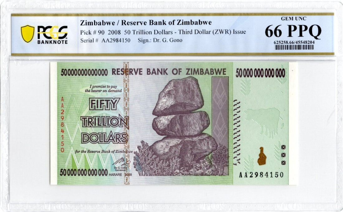 Zimbabwe 50 trillion dollars Graded note/ ref G11 - worldbanknote