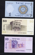 Set of 3 Israel notes 1, 10, 50  Very Fine/1958/1978 /ref d5