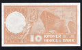 back of NORWAY 10 Kroner 1971 Norges Bank Almost Uncirculated /d15