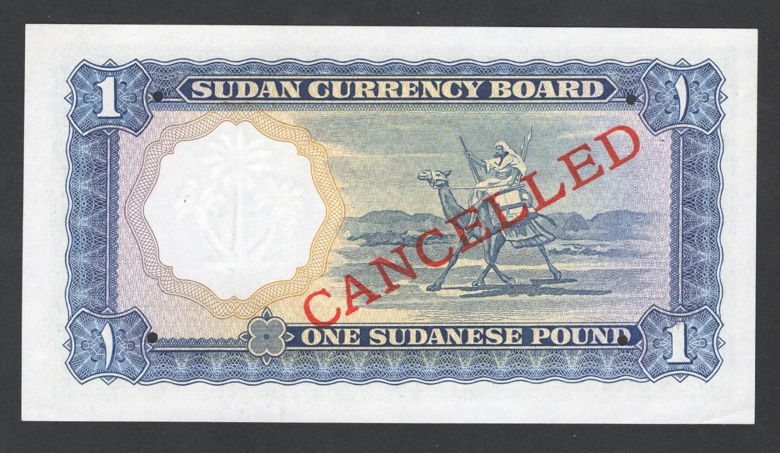 Sudan Currency Board, specimen 1  Pound, 1956 Pick 3as unc /r9d