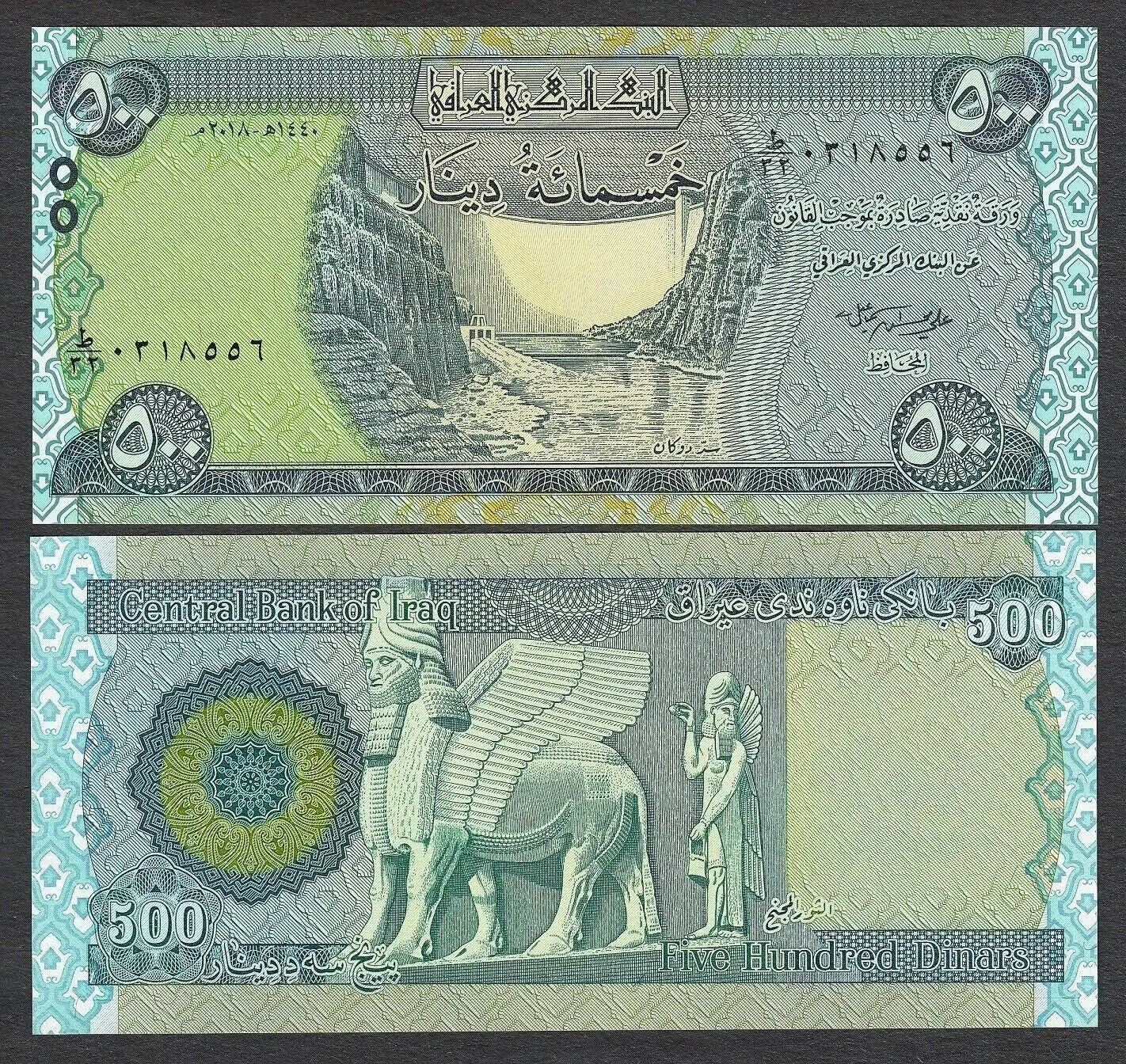 100xIRAQ 500 DINARS (P NEW) 2018 NEW UNC