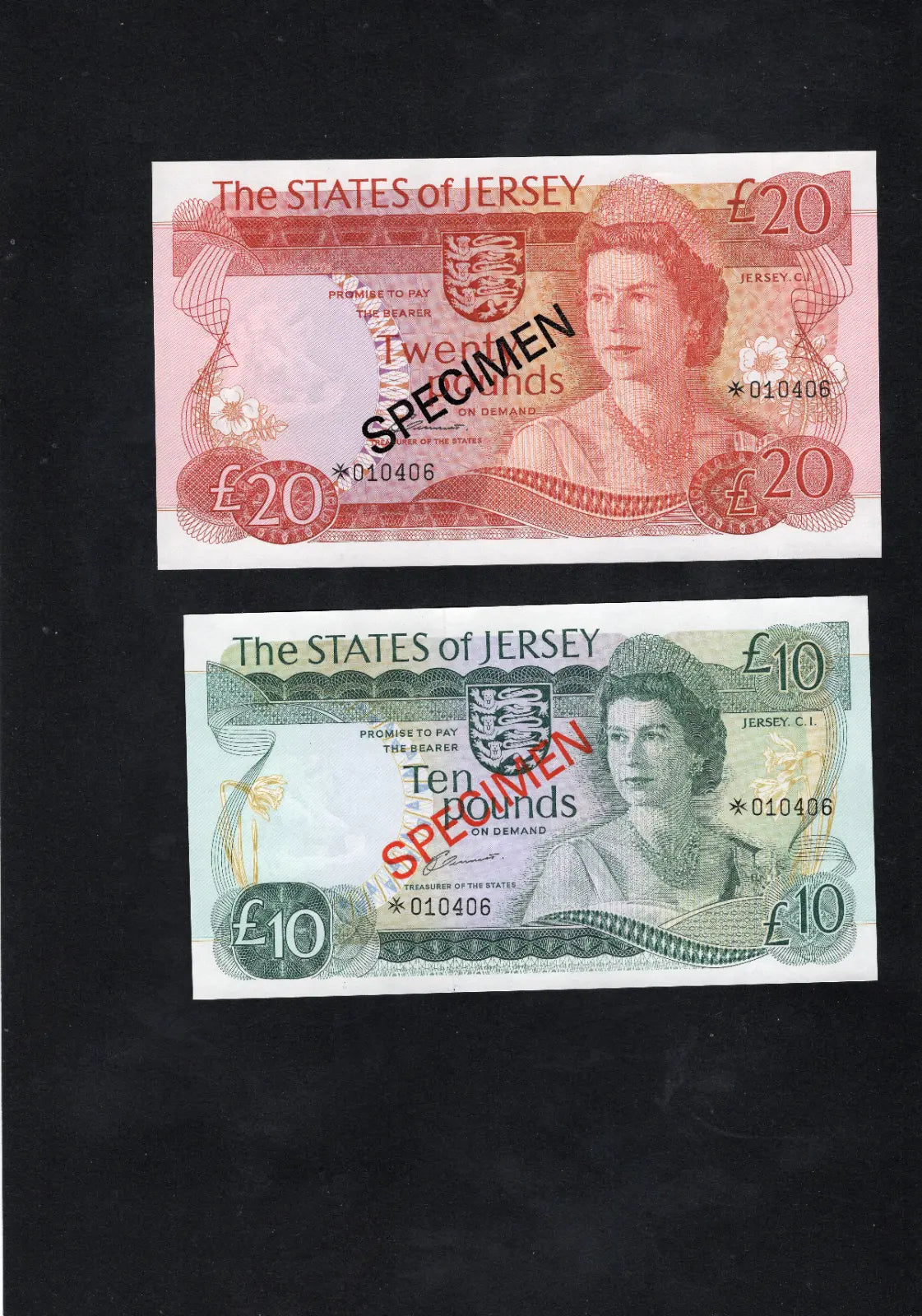 1978 States of Jersey 1,5,10,20 Pounds Specimen Set of 4 /d10