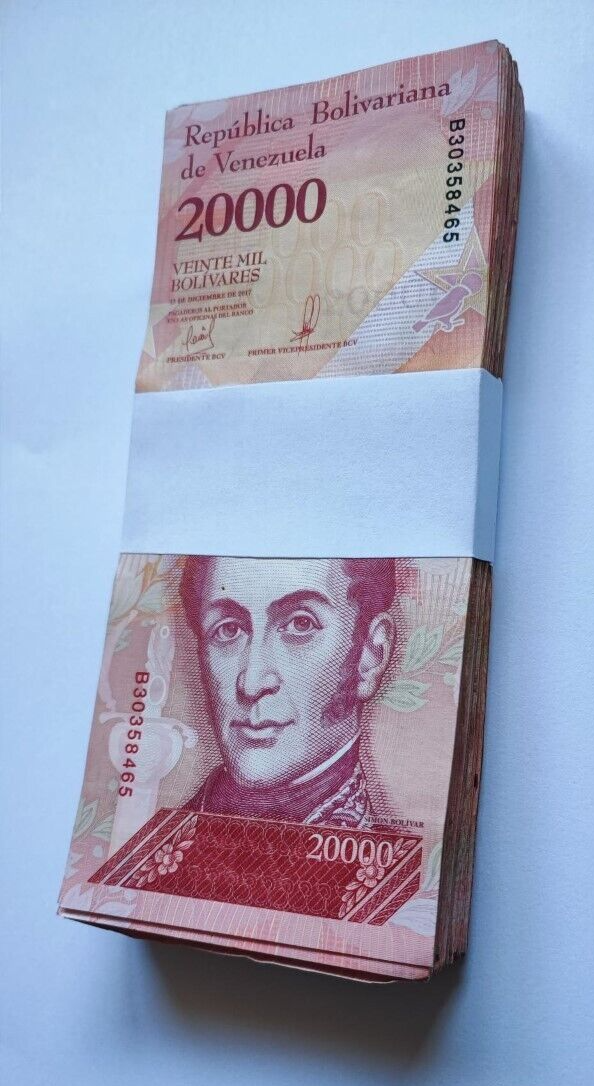 VENEZUELA BOLIVARES 100 X 20000 2016/2017 LOT 100 PCS Total Used - worldbanknote