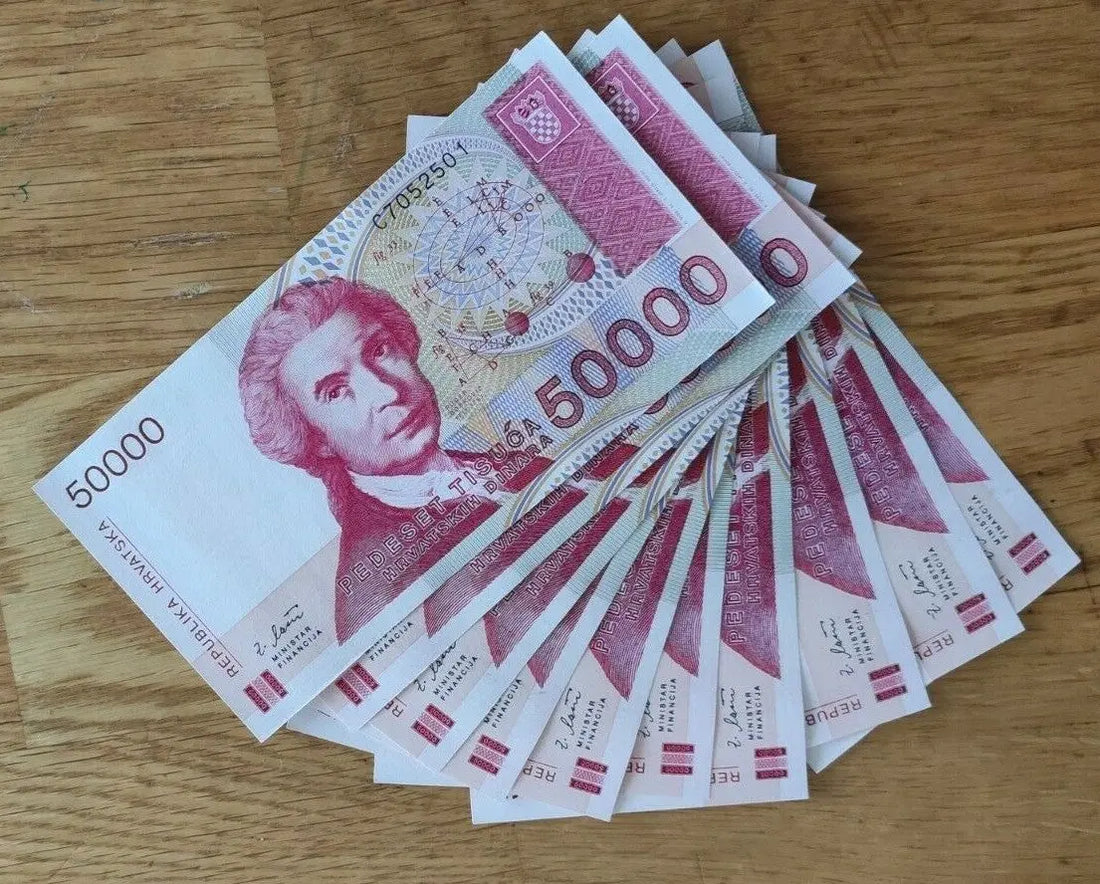 10xCROATIA 50000 DINARS (P26) 1993 UNC