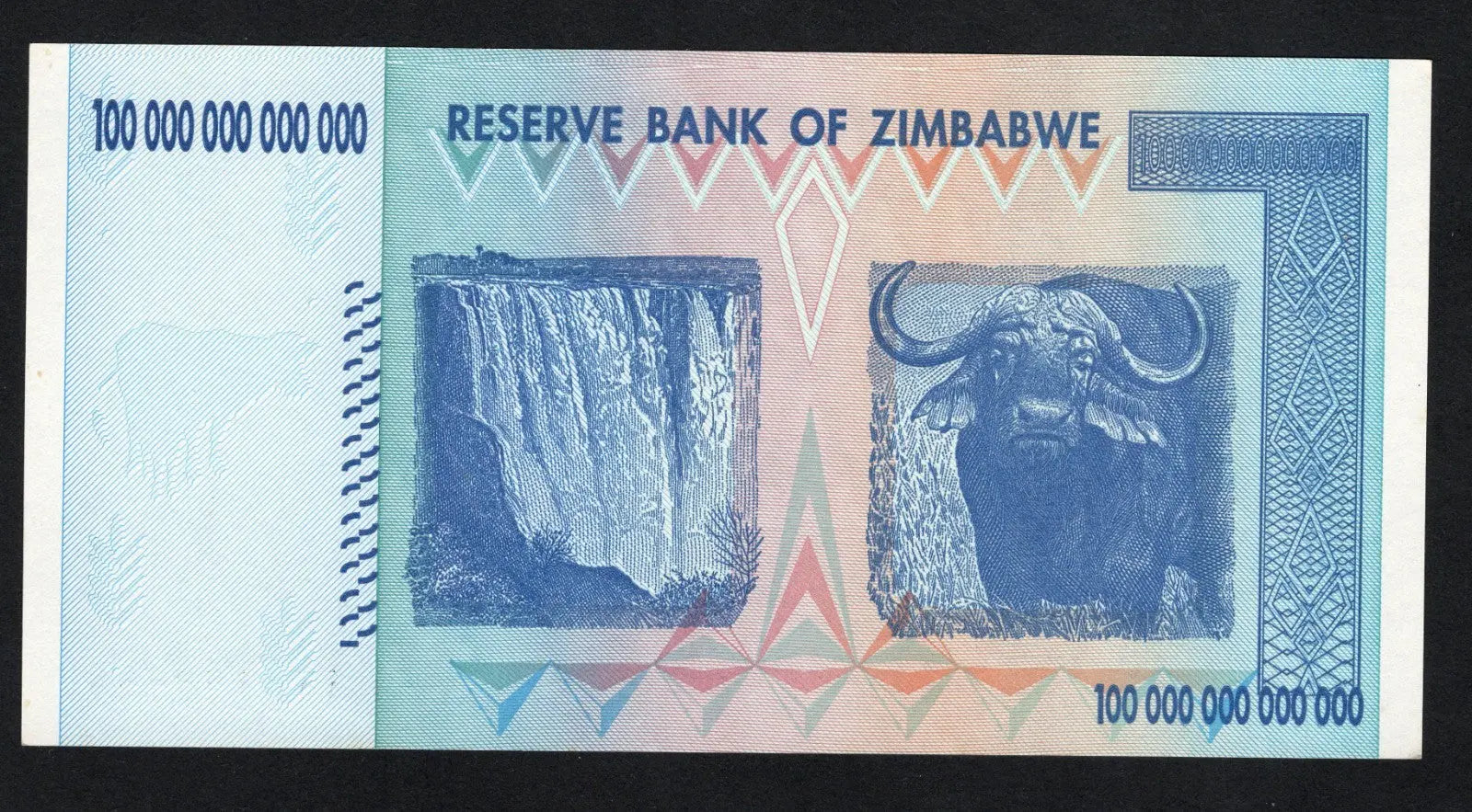 Zimbabwe 100 Trillion Dollar banknote. Genuine, UNC AA Serial Number UV checked!