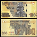 Zimbabwe complete set ($2 to $100) 2019-2020 P-NEW UNC - worldbanknote