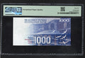 back of FINLAND BANK  1000 MARKKAA 1986  PICK121 PMG EPQ66