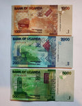 Uganda 6 Pcs Set, 1000 2000 5000 10000 20000 50000 Shillings 2019 2021, UNC