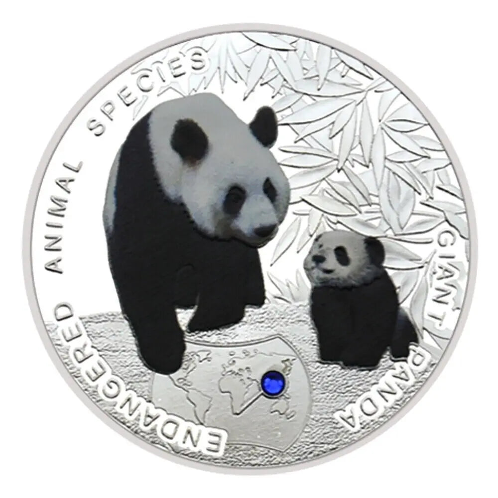 China Endangered Animal Panda Silver Plated  Metal Coin