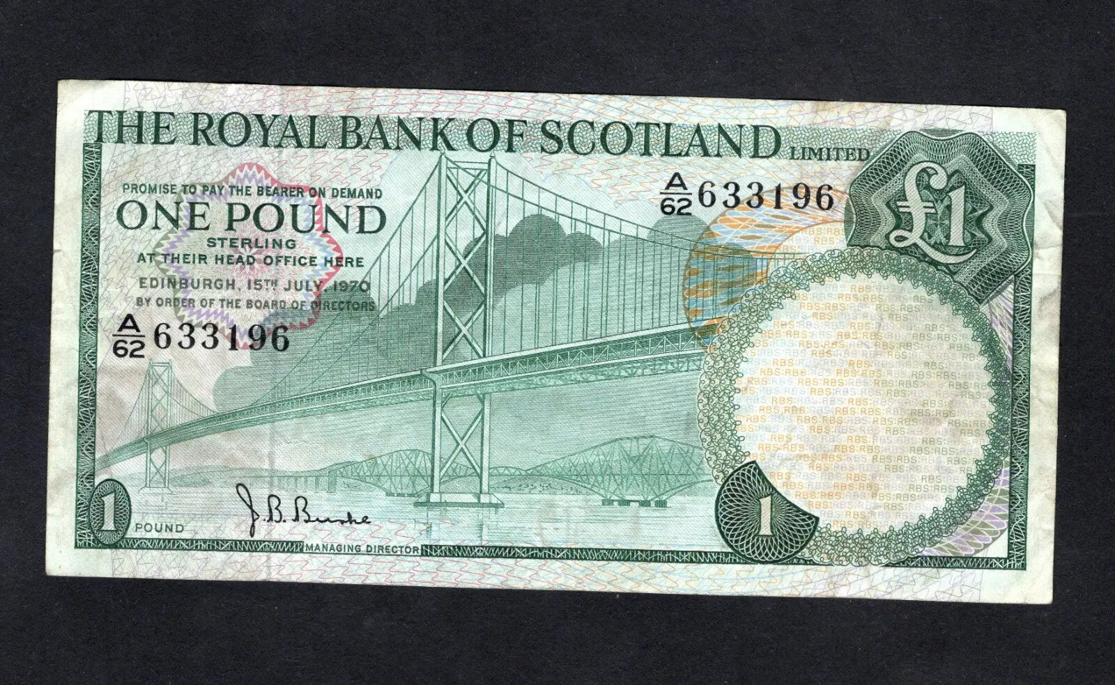 Royal BANK OF SCOTLAND  ONE POUND 1968/70 choose Year & Prefix See Menu/REF D6