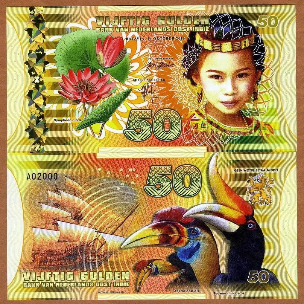 NETHERLANDS EAST INDIES 1000 500 100 50 Gulden  FANTASY Banknotes