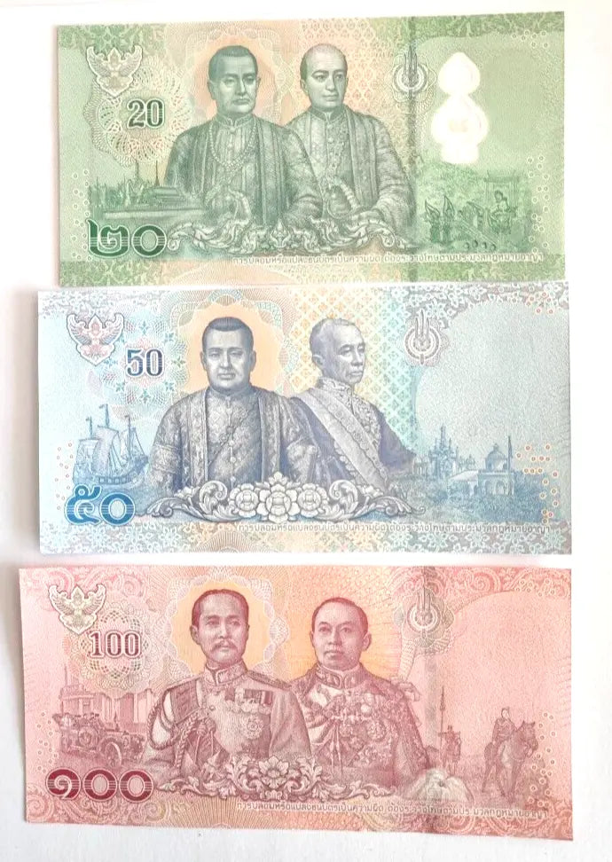 Thailand 2018 set 3 pcs 20+50+100 baht King Rama X - Pick 135-137 UNC