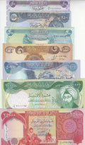 IRAQ 50 250 500 1000 5000 10000 25000 DINAR in almost uncirculated  condition