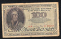 front of Poland Banknote 100 Polish Mark 1919 VF/C2