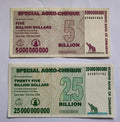 Set of 4 Zimbabwe 5 to 100 Billion Dollars Special Agro-Cheque Notea  AUNC