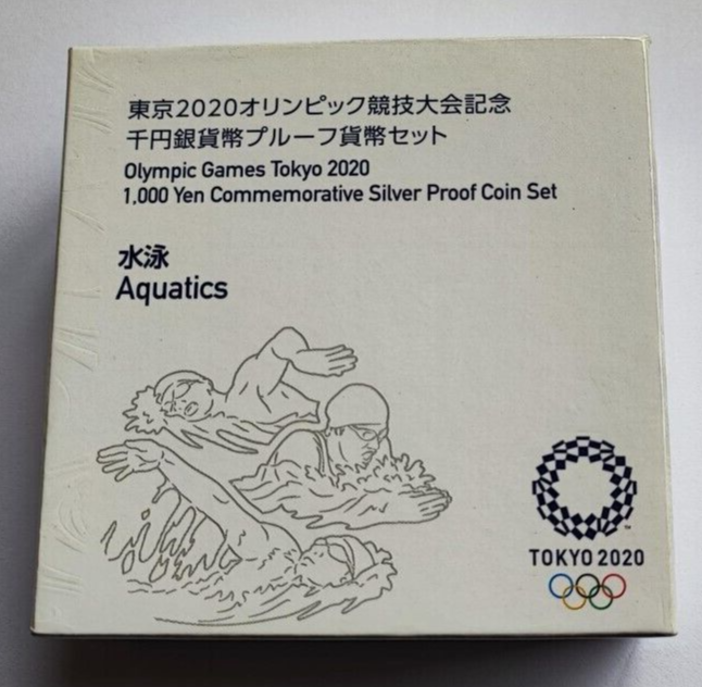 Japan 2020 Tokyo Olympic1000 Yen Silver Proof coin Aquatics - worldbanknote