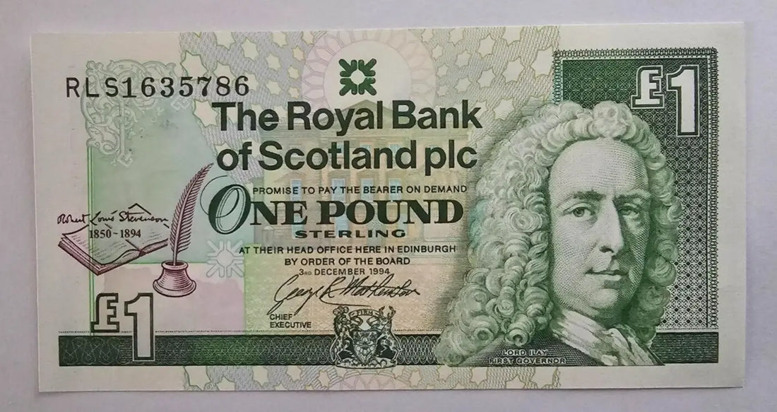 Royal Bank of Scotland 1 pound 1994 banknote Stevenson UNC