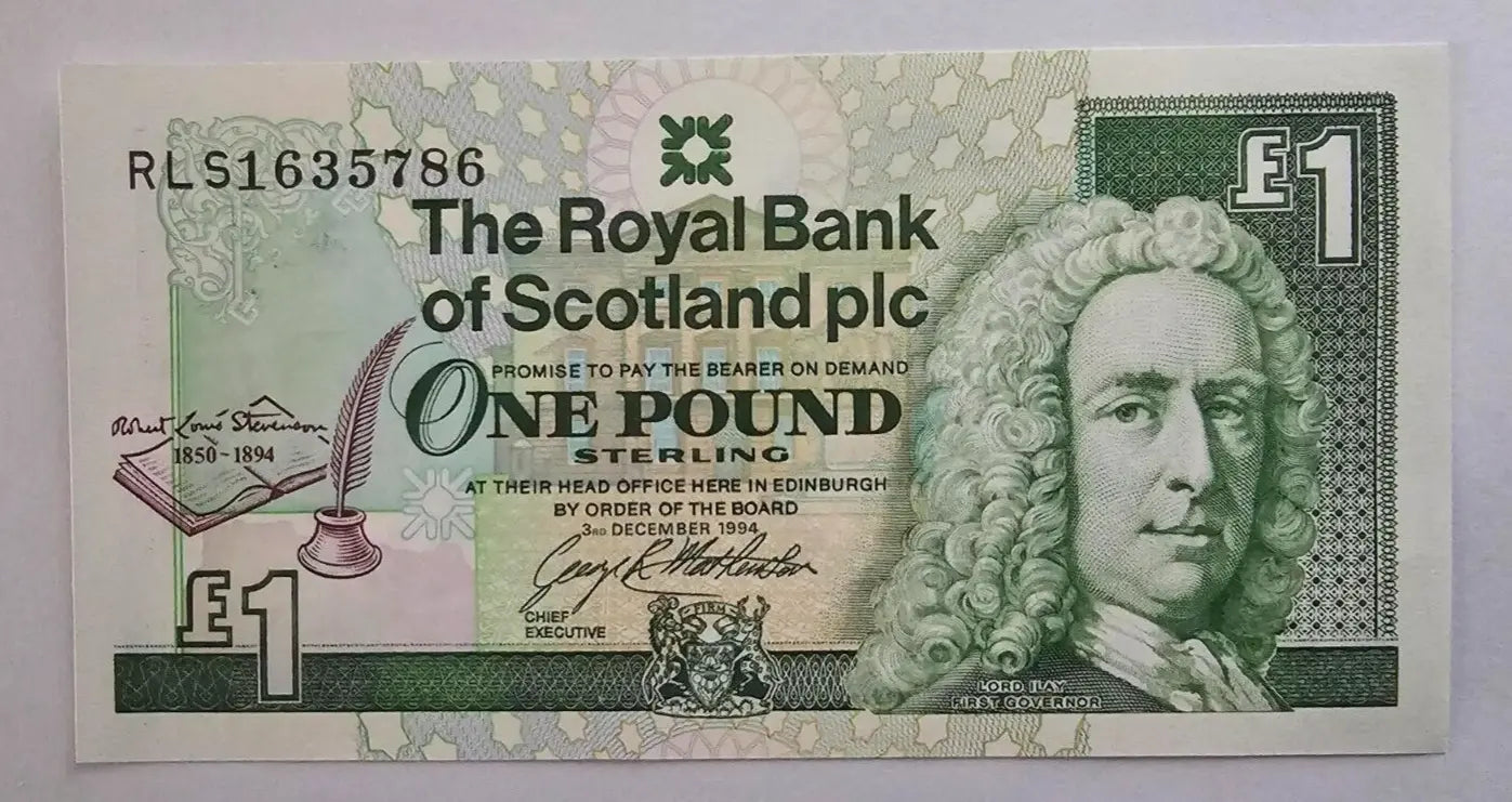 Royal Bank of Scotland 1 pound 1994 banknote Stevenson UNC