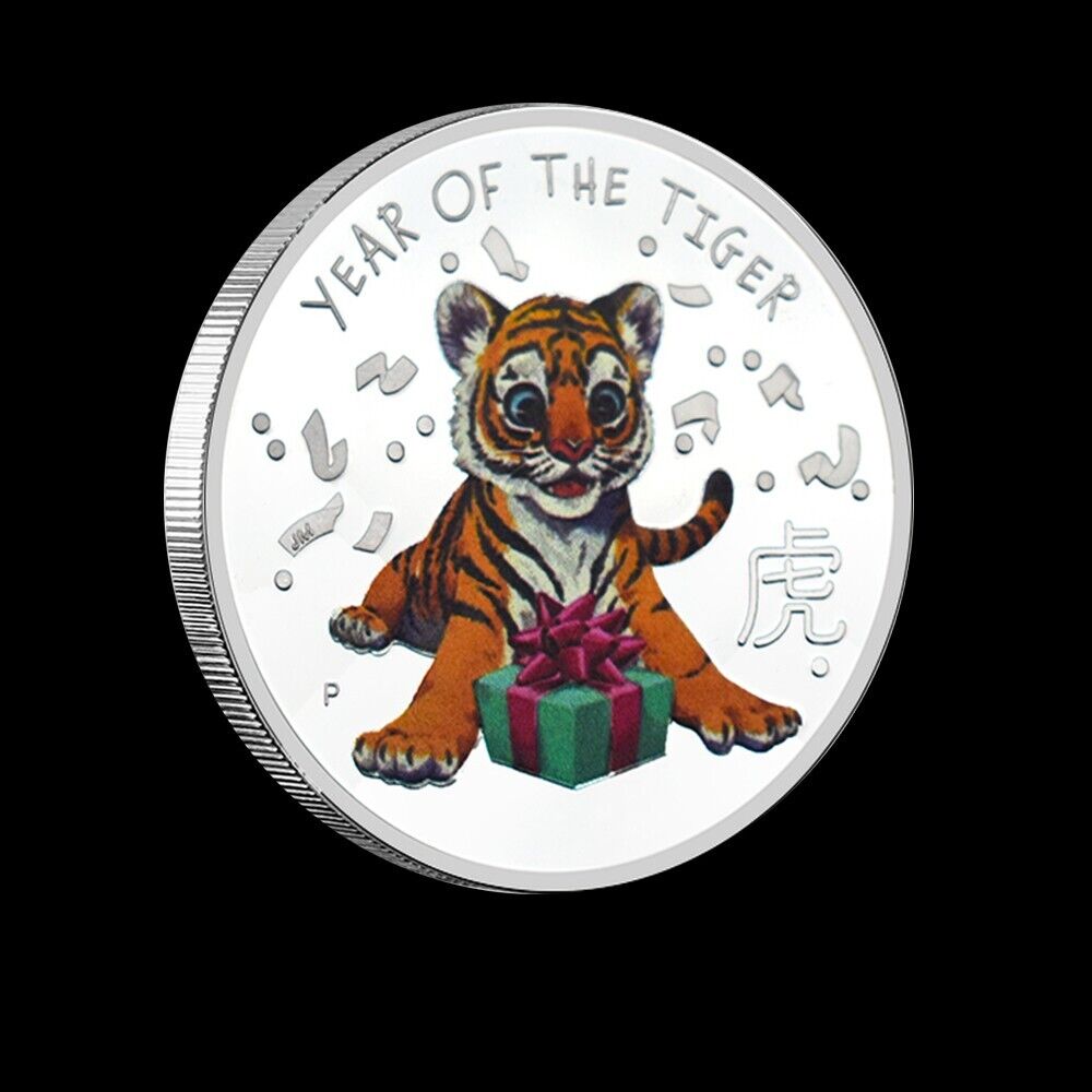 2022 Lunar Year Of The Tiger Silver plated Coin - worldbanknote