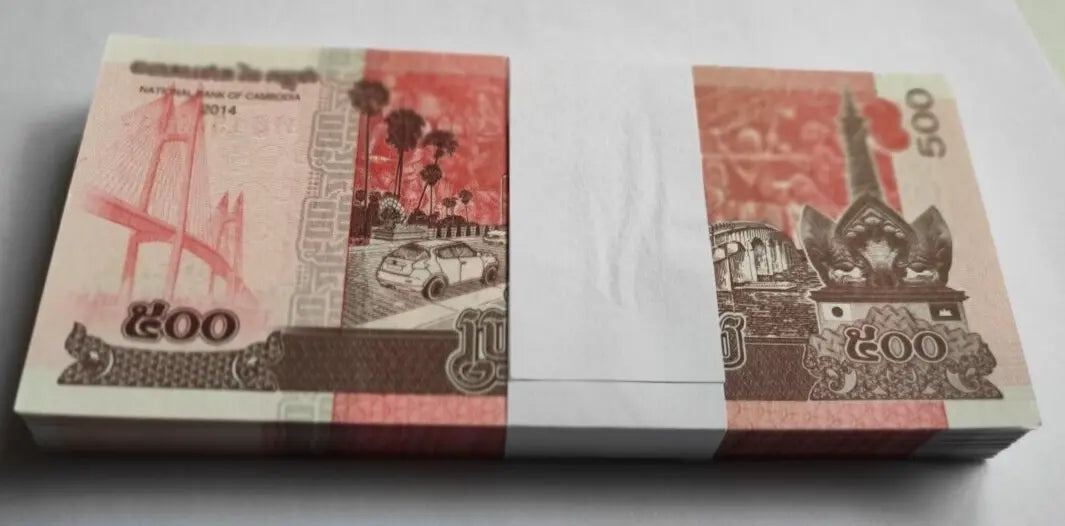 Full Bundle 100 PCS, Cambodia 500 Riels, 2014 / 2015, P-New, UNC, Lot Pack
