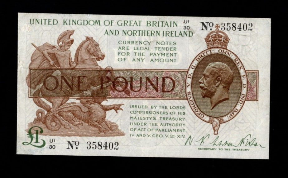 UNITED KINGDOM OF GREAT BRITAIN AND IRELAND £1 Very Fine/ref d4 - worldbanknote