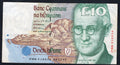 front of 1998 CENTRAL BANK OF IRELAND TWENTY 10 POUNDS BANKNOTE In Use Condition/ref d11