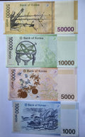 South Korea Set  1000 5000 10000 50000 Won P 54 55 56 57 UNC NEW Banknotes/w1