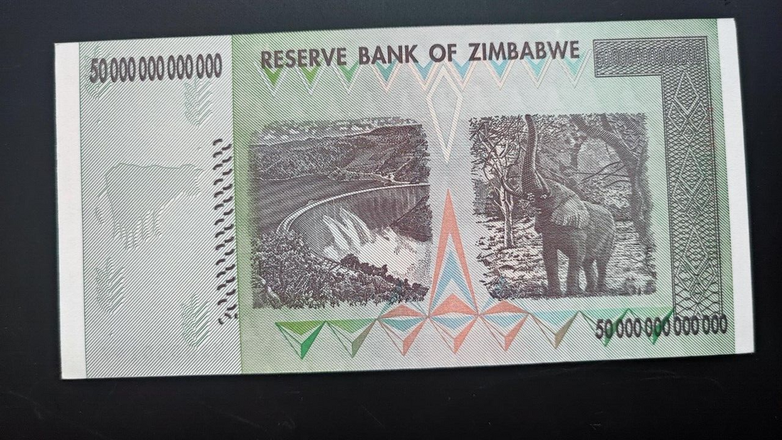 Zimbabwe 50 Trillion Dollars Replacement With 3 Digit Serial Number Rare. - worldbanknote
