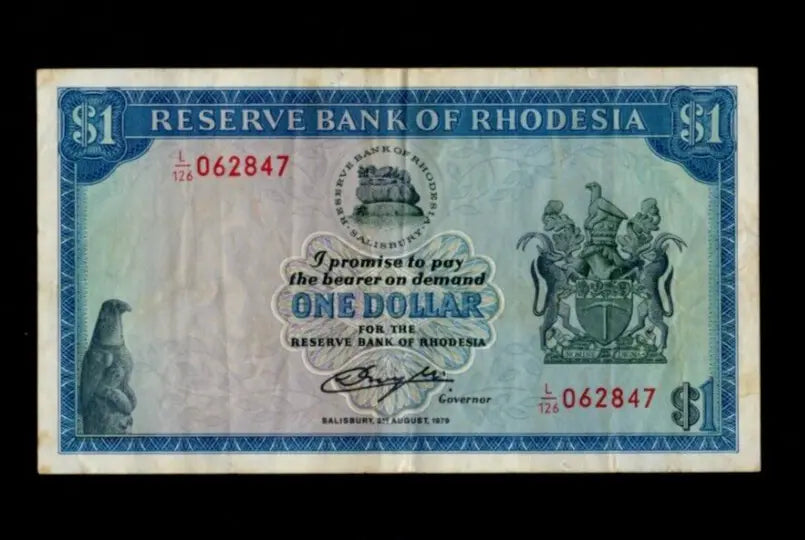 RESERVE BANK OF RHODESIA 1 DOLLAR 18TH APRIL 1979 BANKNOTE VERY FINE/REF D2