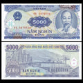 1000xVietnamese Dong 5K 5000 Banknote 1991 Vietnam VND Uncirculated UNC